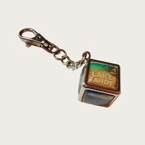 Lake Tahoe Souvenir Cube Keychain Bag Clip Scenic Photos Travel Vacation